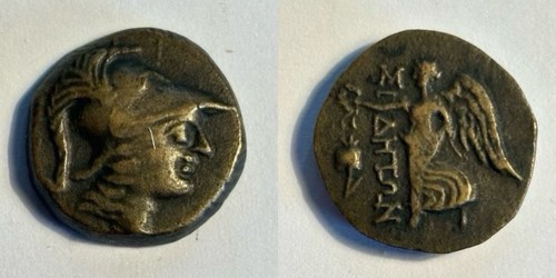 Antica moneta greca - in, bronzo