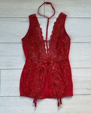 Lingerie babydoll in pizzo trasparente rosso attitudini intime 3x taglie forti