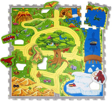 Tappeto Puzzle Bambini Città 1,2X1,2M - 16 Mattonelle in Schiuma a Incastro - Ta