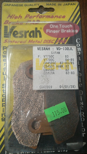 Pastiglie freno vesrah honda - pastiglie,