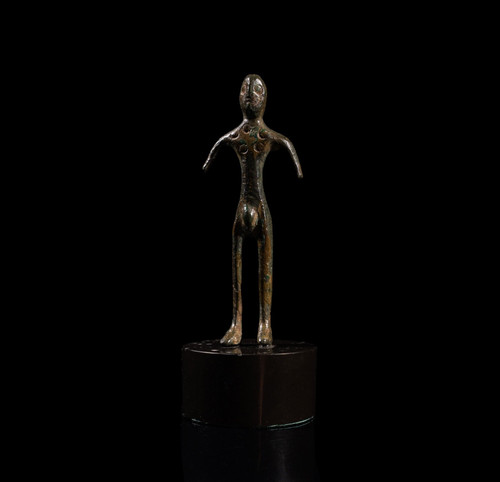 Statua etrusca bronzo con - bronzo,