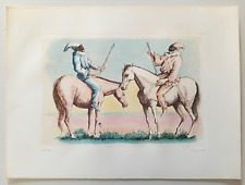 Domenico Purificato Pulcinella a cavallo litografia acquaforte con autentica