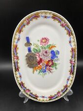 Piatto stoviglie portate decorativo ovale t Limoges DEPOS fiori oro