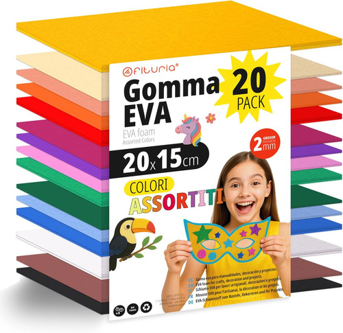 Set fogli gomma eva - gomma, eva,