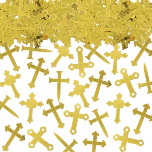 100 confetti croce dorata - pz,