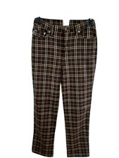 Moschino jeans donna woman tg 41 sz 27 pantalone pants scozzese marrone vintage 
