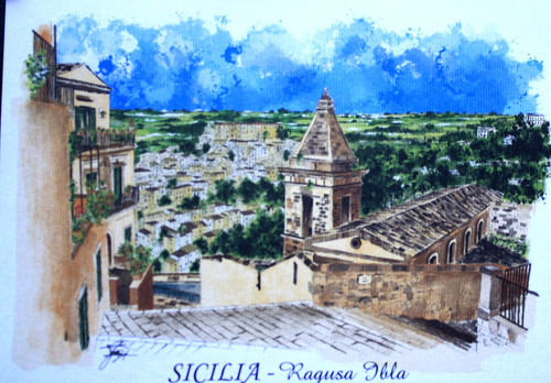 Cartolina acquerello v - cartolina, acquerello.
