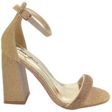 Sandalo alto donna oro tessuto