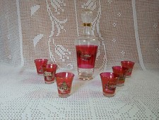 MURANO VENEZIA SET ROSOLIO BOTTIGLIA + BICCHIERINI