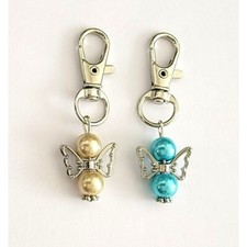 4 clip ciondolo angelo blu e