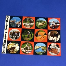 SICILIA  PITTORESCA VARIE FOTO CARTOLINA RICORDO