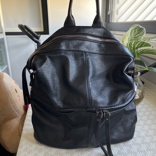 Zaino nero ecopelle grande