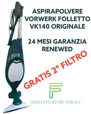 ASPIRAPOLVERE FOLLETTO VK140 HD40 ORIGINALE VORWERK GARANZIA 24 MESI 2 FILTRI