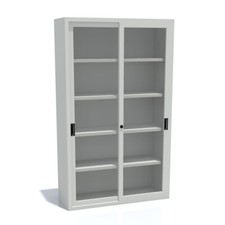 Armadio in Metallo con Ante Scorrevoli a Vetro temperato Dim. 120x45x200h