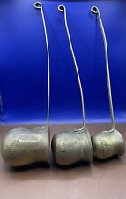 Vintage set 3 Brass WHISKY RUM BRANDY Measure Warmer Ladles pub spirit