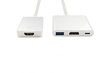Adattatore USB-C Multiporta HDMI + USB-A + USB-C Compatibile MacBook, PC