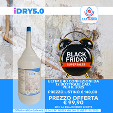 iDRY5.0 Kit Barriera chimica per umidità di risalita pronto all'uso 12 bottiglie