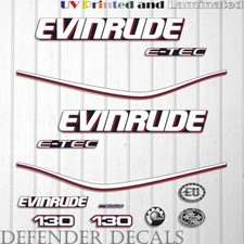Set adesivi decalcomania motore fuoribordo Evinrude 130cv ETEC 2009-2013 blu cappuccio