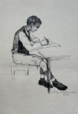 Feder Zeichnung Junge am