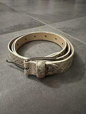 Cintura in pelle bianco grigio