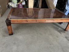 Tavolino Vintage Bambù e piano in radica Italia Anno 1985. Originale,