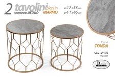 Set tavolini metallo oro - set,