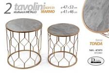 SET 2 TAVOLINI METALLO ORO