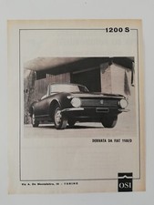 Clipping Pubblicità Advertising 1964 OSI 1200 S Derivata da FIAT 1100/D