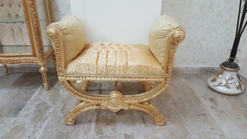 Panca stoffa oro cristalli - oro,