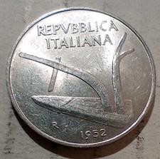 10 Lire 1952 R Rome Italy Coin