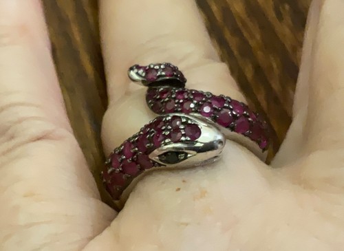 Anello serpente granato - anello,