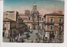 CARTOLINA PATERNO'  CATANIA PIAZZA INDIPENDENTE  E CHIESA S. LUCIA BUS CORRIERA
