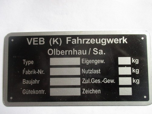 Targa dati s39 ddr ifa - targa,