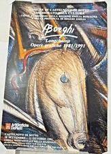 ALFONSO BORGHI  "Longchamp " manifesto mostra  dal  28/9 - 13 /10/'1991 