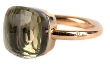 Anello Pomellato Nudo Prasiolite Verde Oro 750 in Astuccio e Scatola RG 52