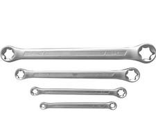 Chiavi a Doppia Stella Set 4PZ Torx E6-E24 Femmina Piatta ad Anello