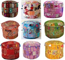 Copri pouf sgabello rotondo ottomano indiano patchwork pouf pouf copri poggiapiedi conservazione