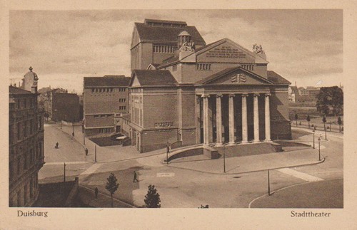Cartolina duisburg teatro - cartolina, duisburg.