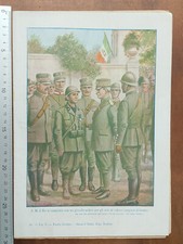 STAMPA RE VITTORIO EMANUELE III E ARDITO PRIMA GUERRA WW1 ill. SCARPELLI NERBINI