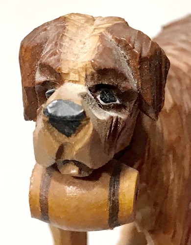 Statua statuina cane legno