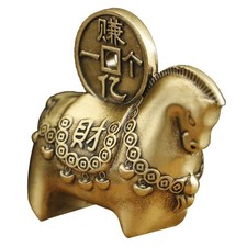  Statuetta di cavallo per il Capodanno cinese 2026, scultura in ottone