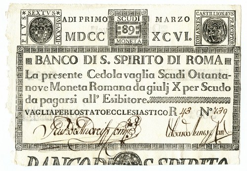 Scudi cedola banco - cedola, santo
