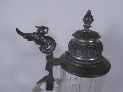 Deckelkrug glas - →,