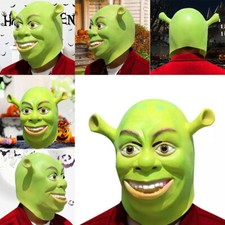 Maschera carnevale shrek orco verde lattice pieno cosplay festa costume Halloween oggetti di scena