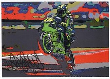 VALENTINO ROSSI Opera Autografata Signed Printed Artwork Sport Moto Gp