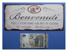 Targa vintage "Benvenuti Tutti
