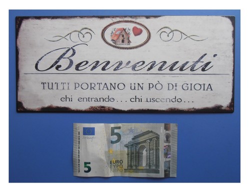 Targa vintage benvenuti tutti - targa, "benvenuti