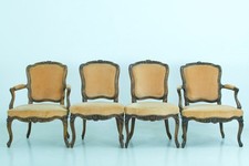 Antico Salotto Luigi XV Poltrona Cabrio Sedia 18e X 4 Jean Baptiste Gourdin