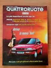 QUATTRORUOTE 1991 GENNAIO N° 423 IN COPERTINA GOLF GTI - INNOCENTI 660 - DEDRA