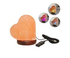 Cuore Lampada di sale rosa USB
